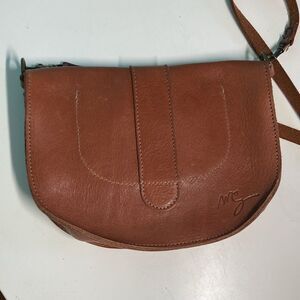 Molly G Clementine Crossbody Whiskey Colored Saddle Leather  6" X 8"